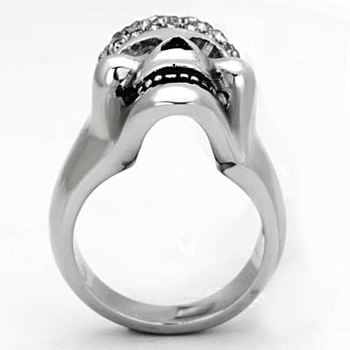 TK1116 - High polished (no plating) Stainless Steel Ring with Top Grade Crystal in Black Diamond - Alamode - Flyclothing LLC