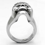 TK1116 - High polished (no plating) Stainless Steel Ring with Top Grade Crystal in Black Diamond - Alamode - Flyclothing LLC