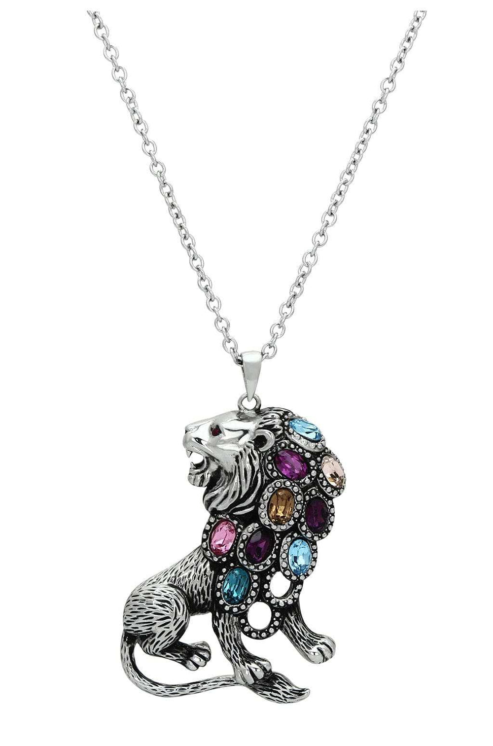 TK1125 - High polished (no plating) Stainless Steel Chain Pendant with Top Grade Crystal in Multi Color - Alamode - Flyclothing LLC