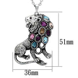 TK1125 - High polished (no plating) Stainless Steel Chain Pendant with Top Grade Crystal in Multi Color - Alamode - Flyclothing LLC