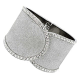 TK1152 - High polished (no plating) Stainless Steel Bangle with Top Grade Crystal in Clear - Alamode - Flyclothing LLC