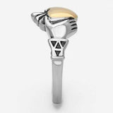 TK1156 - Two-Tone IP Rose Gold Stainless Steel Ring with No Stone - Alamode - Flyclothing LLC