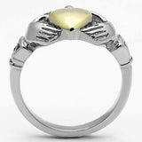 TK1157 - Two-Tone IP Gold (Ion Plating) Stainless Steel Ring with No Stone - Alamode - Flyclothing LLC