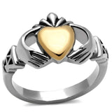 TK1157 - Two-Tone IP Gold (Ion Plating) Stainless Steel Ring with No Stone - Alamode - Flyclothing LLC