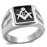 TK1158 - High polished (no plating) Stainless Steel Ring with Top Grade Crystal in Clear - Alamode - Flyclothing LLC