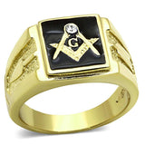 TK1159 - IP Gold(Ion Plating) Stainless Steel Ring with Top Grade Crystal in Clear - Alamode - Flyclothing LLC