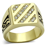 TK1189 - IP Gold(Ion Plating) Stainless Steel Ring with Top Grade Crystal in Clear - Alamode - Flyclothing LLC