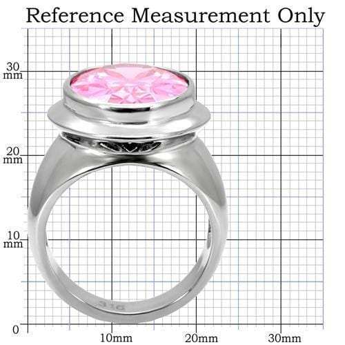 TK118 - High polished (no plating) Stainless Steel Ring with AAA Grade CZ in Rose - Alamode - Flyclothing LLC