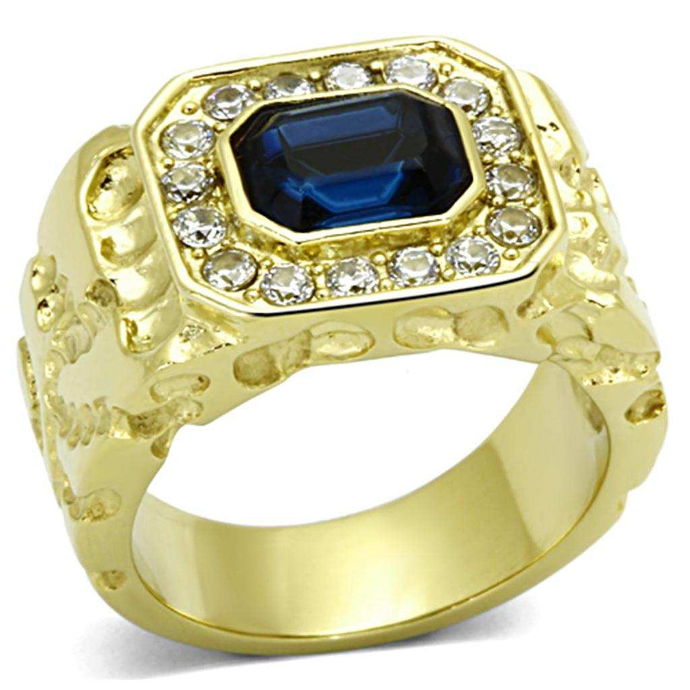 TK1192 - IP Gold(Ion Plating) Stainless Steel Ring with Top Grade Crystal in Montana - Alamode - Flyclothing LLC