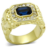 TK1192 - IP Gold(Ion Plating) Stainless Steel Ring with Top Grade Crystal in Montana - Alamode - Flyclothing LLC