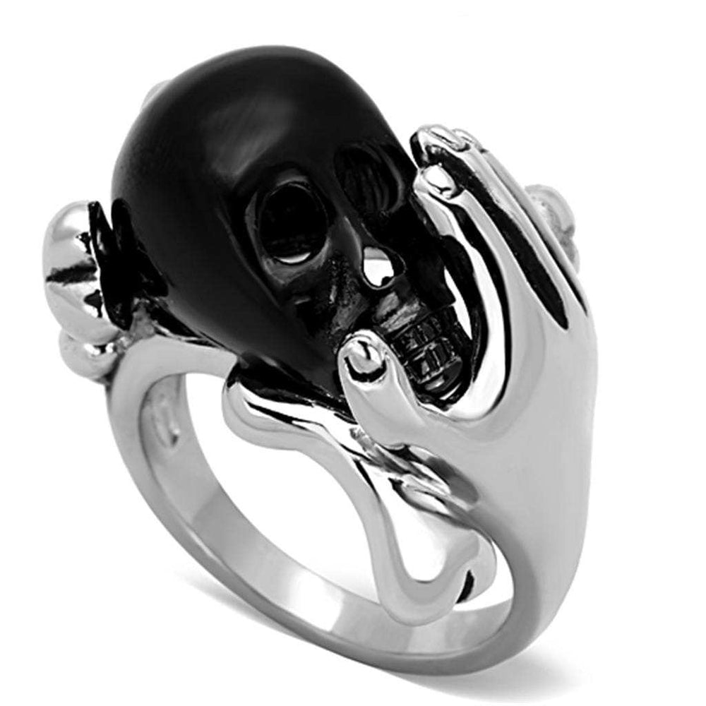 TK1206 - Two-Tone IP Black Stainless Steel Ring with Epoxy in Jet - Alamode - Flyclothing LLC