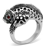TK1215 - High polished (no plating) Stainless Steel Ring with Top Grade Crystal in Siam - Alamode - Flyclothing LLC