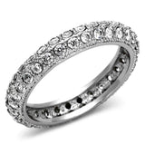 TK1225 - High polished (no plating) Stainless Steel Ring with AAA Grade CZ in Clear - Alamode - Flyclothing LLC