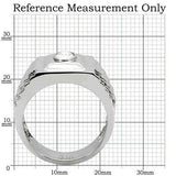 TK122 - High polished (no plating) Stainless Steel Ring with AAA Grade CZ in Clear - Alamode - Flyclothing LLC