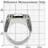 TK123 - High polished (no plating) Stainless Steel Ring with AAA Grade CZ in Clear - Alamode - Flyclothing LLC