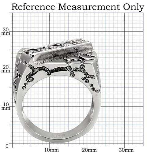 TK124 - High polished (no plating) Stainless Steel Ring with AAA Grade CZ in Clear - Alamode - Flyclothing LLC