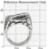 TK124 - High polished (no plating) Stainless Steel Ring with AAA Grade CZ in Clear - Alamode - Flyclothing LLC