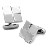 TK1250 - High polished (no plating) Stainless Steel Cufflink with No Stone - Alamode - Flyclothing LLC