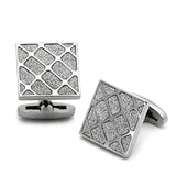 TK1252 - High polished (no plating) Stainless Steel Cufflink with No Stone - Alamode - Flyclothing LLC