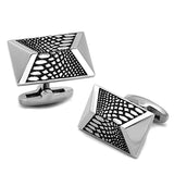 TK1259 - High polished (no plating) Stainless Steel Cufflink with Epoxy in Jet - Alamode - Flyclothing LLC