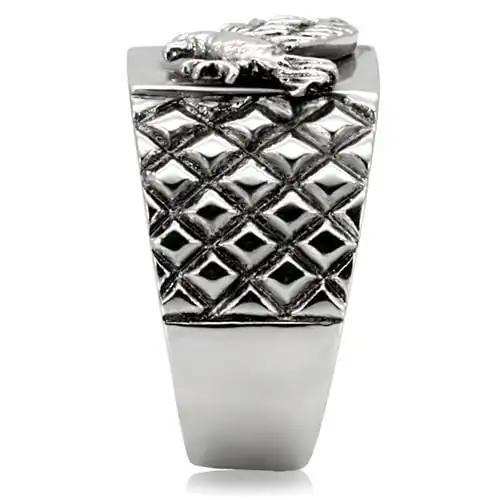 TK126 - High polished (no plating) Stainless Steel Ring with No Stone - Alamode - Flyclothing LLC