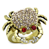 TK1290 - IP Gold(Ion Plating) Stainless Steel Ring with Top Grade Crystal in Multi Color - Alamode - Flyclothing LLC