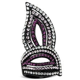 TK1293 - IP Black(Ion Plating) Stainless Steel Ring with Top Grade Crystal in Multi Color - Alamode - Flyclothing LLC