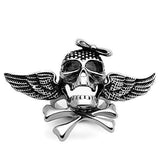 TK1314 - High polished (no plating) Stainless Steel Ring with Epoxy in Jet - Alamode - Flyclothing LLC