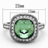 TK1317 - High polished (no plating) Stainless Steel Ring with Top Grade Crystal in Emerald - Alamode - Flyclothing LLC
