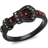 TK1334J - IP Black(Ion Plating) Stainless Steel Ring with Top Grade Crystal in Multi Color - Alamode - Flyclothing LLC