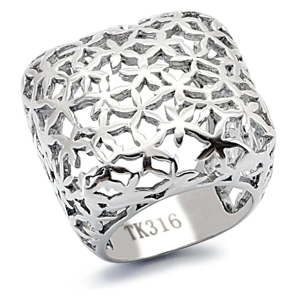 TK133 - High polished (no plating) Stainless Steel Ring with No Stone - Alamode - Flyclothing LLC
