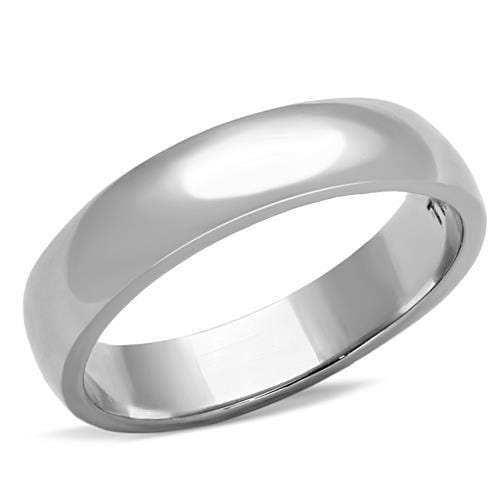 TK1375 - High polished (no plating) Stainless Steel Ring with No Stone - Alamode - Flyclothing LLC