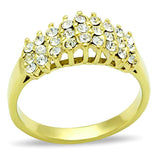 TK1384 - IP Gold(Ion Plating) Stainless Steel Ring with Top Grade Crystal in Clear - Alamode - Flyclothing LLC