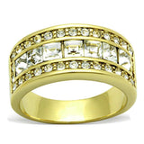 TK1386 - IP Gold(Ion Plating) Stainless Steel Ring with Top Grade Crystal in Clear - Alamode - Flyclothing LLC
