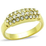 TK1389 - IP Gold(Ion Plating) Stainless Steel Ring with Top Grade Crystal in Clear - Alamode - Flyclothing LLC