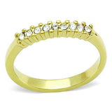 TK1390 - IP Gold(Ion Plating) Stainless Steel Ring with Top Grade Crystal in Clear - Alamode - Flyclothing LLC