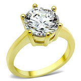 TK1407 - IP Gold(Ion Plating) Stainless Steel Ring with AAA Grade CZ in Clear - Alamode - Flyclothing LLC