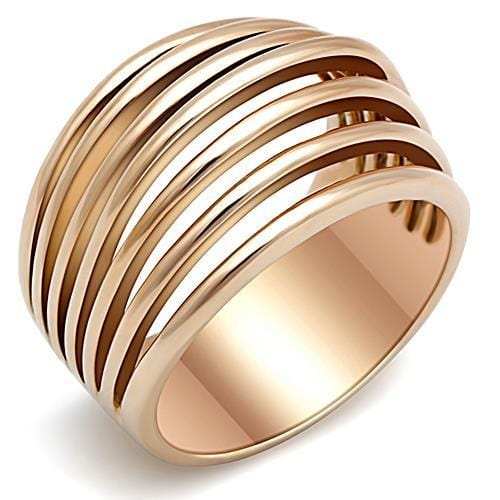 TK1414 - IP Rose Gold(Ion Plating) Stainless Steel Ring with No Stone - Alamode - Flyclothing LLC