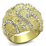 TK1419 - IP Gold(Ion Plating) Stainless Steel Ring with Top Grade Crystal in Clear - Alamode - Flyclothing LLC