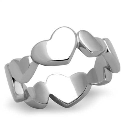 TK1433 - High polished (no plating) Stainless Steel Ring with No Stone - Alamode - Flyclothing LLC