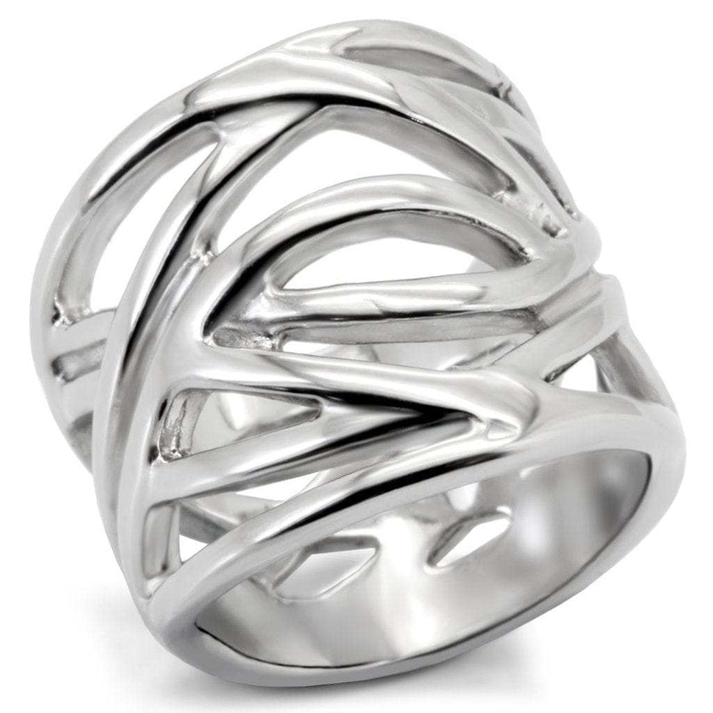 TK144 - High polished (no plating) Stainless Steel Ring with No Stone - Alamode - Flyclothing LLC