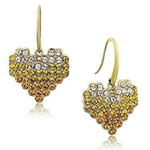 TK1455 - IP Gold(Ion Plating) Stainless Steel Earrings with Top Grade Crystal in Multi Color - Alamode - Flyclothing LLC