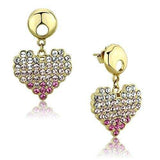 TK1456 - IP Gold(Ion Plating) Stainless Steel Earrings with Top Grade Crystal in Multi Color - Alamode - Flyclothing LLC