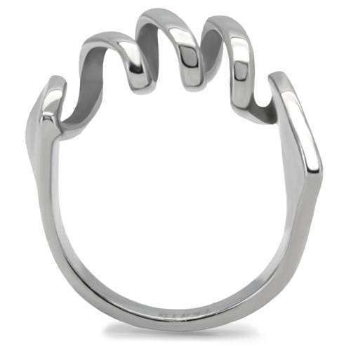 TK145 - High polished (no plating) Stainless Steel Ring with No Stone - Alamode - Flyclothing LLC