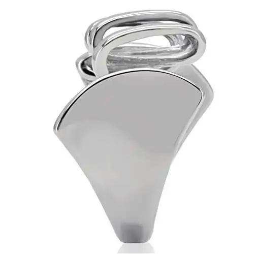TK145 - High polished (no plating) Stainless Steel Ring with No Stone - Alamode - Flyclothing LLC