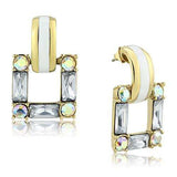TK1465 - IP Gold(Ion Plating) Stainless Steel Earrings with Top Grade Crystal in Clear - Alamode - Flyclothing LLC