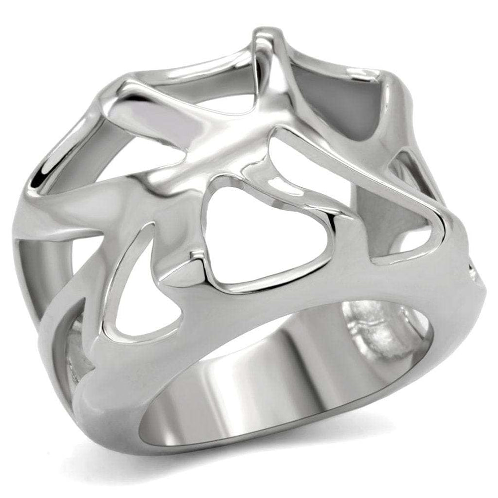 TK146 - High polished (no plating) Stainless Steel Ring with No Stone - Alamode - Flyclothing LLC
