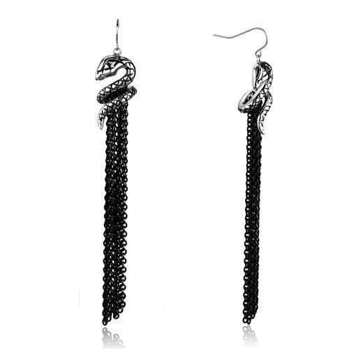 TK1479 - Two-Tone IP Black Stainless Steel Earrings with No Stone - Alamode - Flyclothing LLC