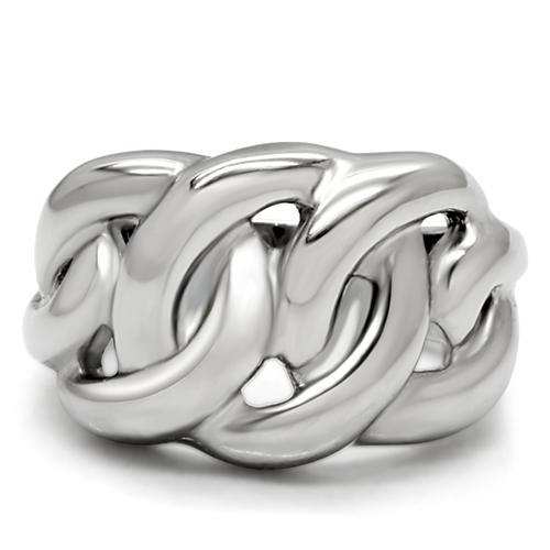 TK147 - High polished (no plating) Stainless Steel Ring with No Stone - Alamode - Flyclothing LLC