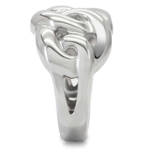 TK147 - High polished (no plating) Stainless Steel Ring with No Stone - Alamode - Flyclothing LLC